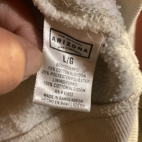 Arizona Jean Company beige colored hoodie. Juniors size large - Picture 3 of 3